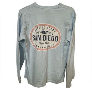 Retro High End Surf Light Blue San Diego CA Comfort Colors Long Sleeve Men’s M